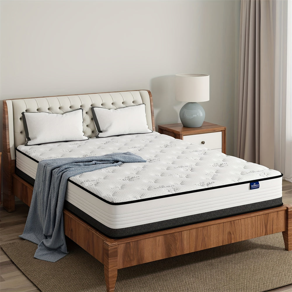 Queen Size Mattress 12 10 14 Inch, Full, Twin, King Size Memory Foam Hybrid Mattress Cool Sleep/Medium Firm/CertiPUR-US Certified, Pressure Relieving Bed Mattress In A Box With Individually Wrapped Coils