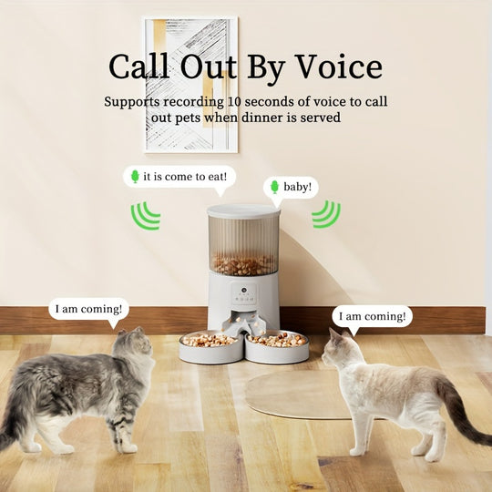 HD Camera Intelligent Pet Automatic Feeder with APP Control, Timed Feeding, Remote Voice & Video Interaction, Feeding Record Tracking, and Real-Time Updates