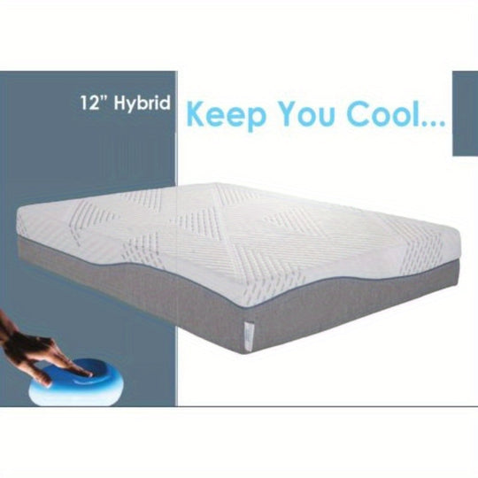 King Size Hybrid Mattress with Cooling Gel, Medium Firmness, Memory Foam, Edge Support, Pocket Springs, Removable Cover for Optimal Sleep Comfort