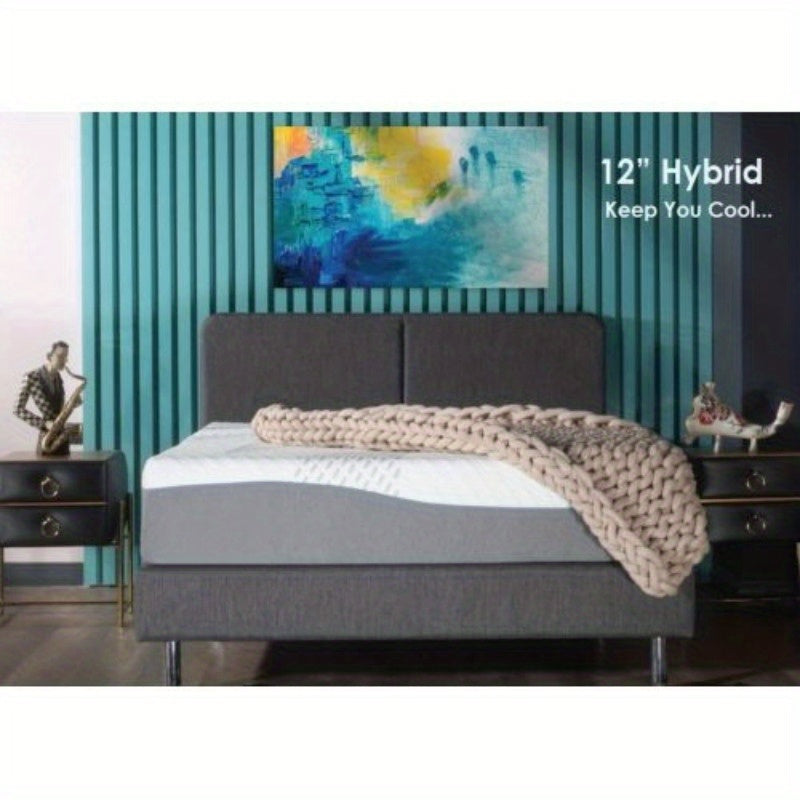 King Size Hybrid Mattress with Cooling Gel, Medium Firmness, Memory Foam, Edge Support, Pocket Springs, Removable Cover for Optimal Sleep Comfort