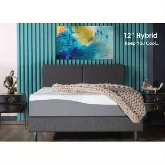 King Size Hybrid Mattress with Cooling Gel, Medium Firmness, Memory Foam, Edge Support, Pocket Springs, Removable Cover for Optimal Sleep Comfort