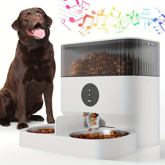 Large Capacity Automatic Dog Feeder, WiFi Cat Food Dispenser, with 1080P Camera, Can Feed 2 Cats and Dogs, 1.32gal Pet Feeder, APP Control, Two-way Audio, Dual Power, Three Versions, Ideal Gift for Pet Owners Does not include