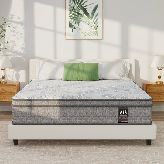 14-Inch Full Mattress in Cooling Gray - Memory Foam & Pocket Spring Hybrid with Breathable Cover, Medium Firm Feel, CertiPUR-US Certified