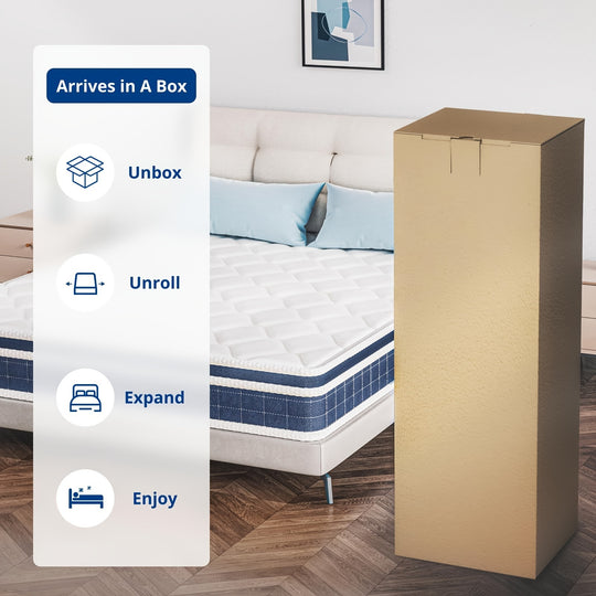 Queen Mattress 10 Inch: Luxury Hybrid Sleep Solution, Individual Pocket Springs, And Pressure-Relieving Memory Foam, Medium Firm, Breathable, CertiPUR-US, 80"x60"x10"