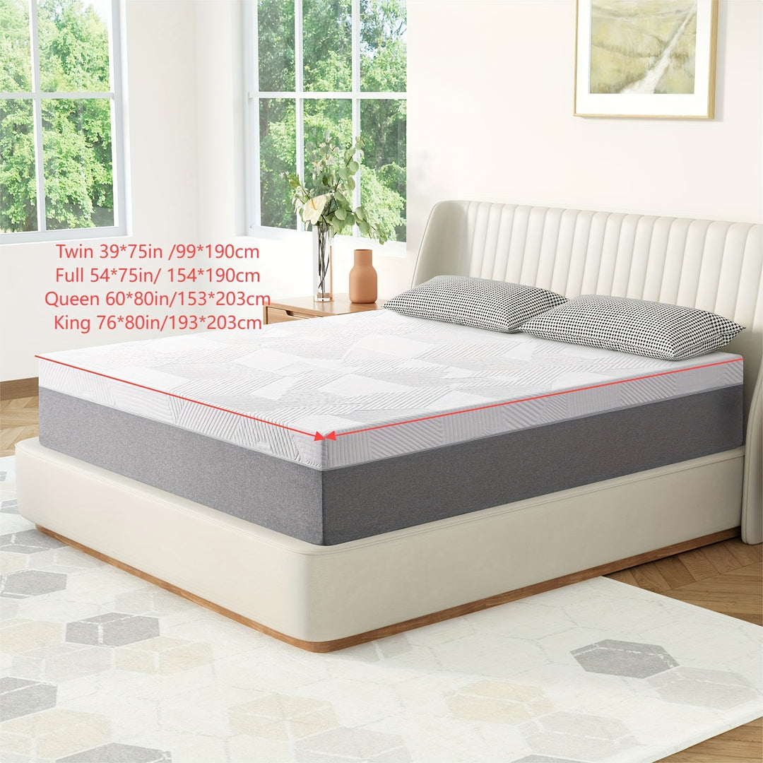 12 Inch Medium Feeling Memory Foam Mattress with Cooling Gel Foam and Comfort Foam to Release Body Pressure, Twin Full Queen King Size, Removable Washable Mattress Cover, Fiberglass Free, Mattress in A Box