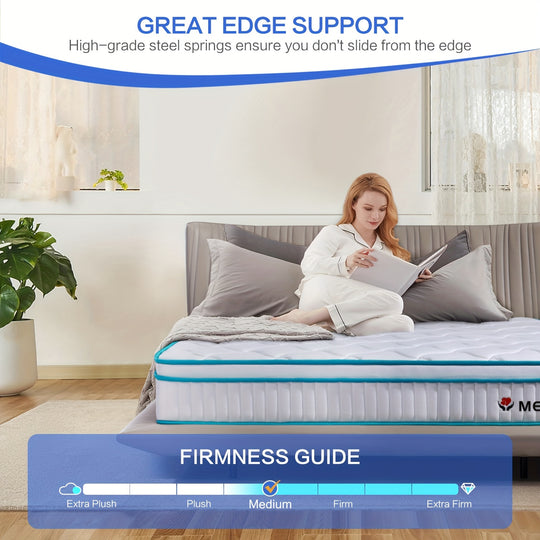 Memory Foam Hybrid Mattress, 10/12in Thickness Mattress Full, Queen, King Size in a Box, with Individual Pocket Spring for Motion Isolation & Silent Sleep, Pressure Relief, Plush Texturea mattress.