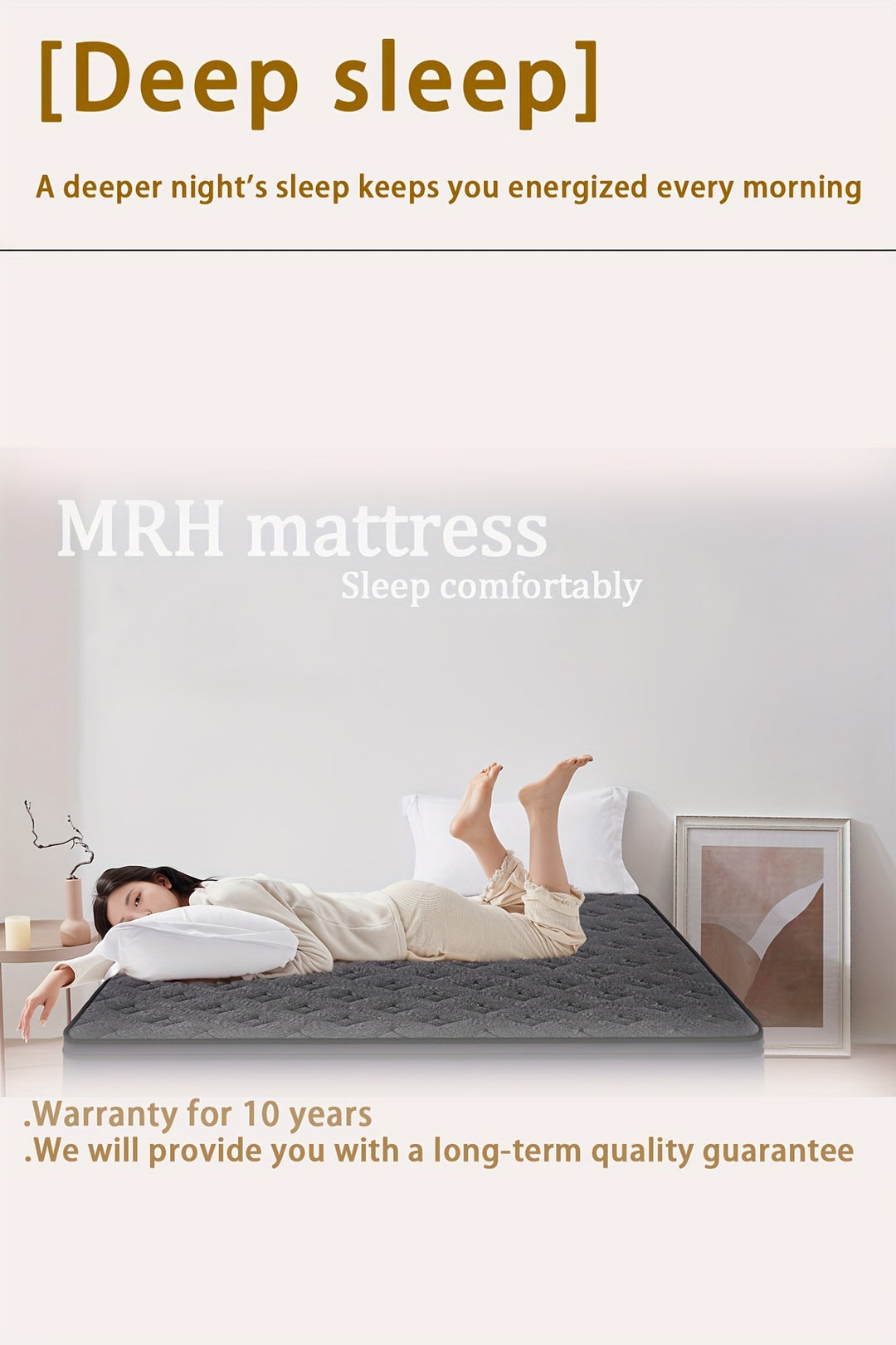 MRH 2024 Newest 12-Inch Hybrid Gel Memory Foam Mattress - Black, For All Ages, Comfort Support, All Ages, Sleep Quality Enhancement