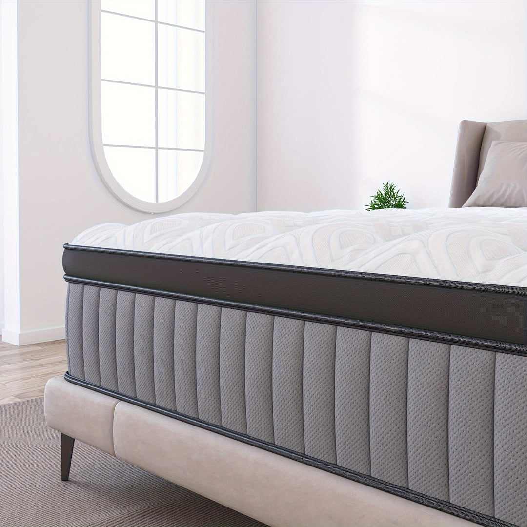 12 Inch Full Queen King Size Hybrid Mattress, Single Pocket Spring Mattress Innerspring Soft Bed