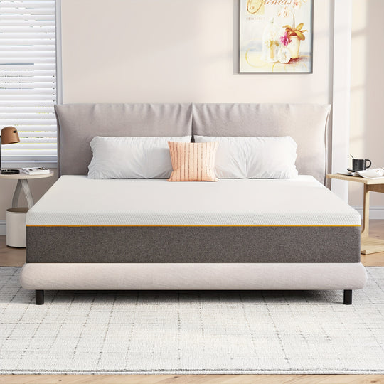 10 Inch Twin Full Queen Size Gel Memory Foam Mattress For Cool Sleep & Comfortable, Bed-in-a-Box, Restful Nights, Fiberglass Free