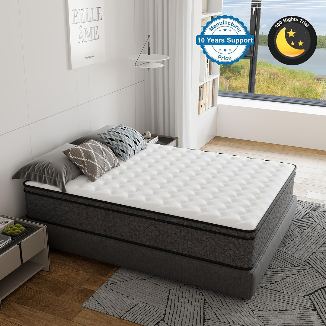 14" Gel Memory Foam Mattress, Mattress in a Box, Pocket Springs, Motion Isolation, Medium Firm, Provide Support and Improve Sleep Mattresses, CertiPUR-US, Twin/Full/Queen/King Size