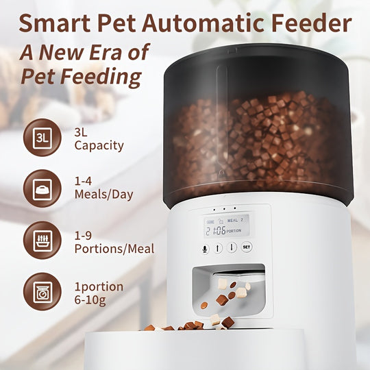 Pet Smart Feeder, Timed Quantitative Scientific Feeding, Dog Dry Food Dispenser, Remote Control