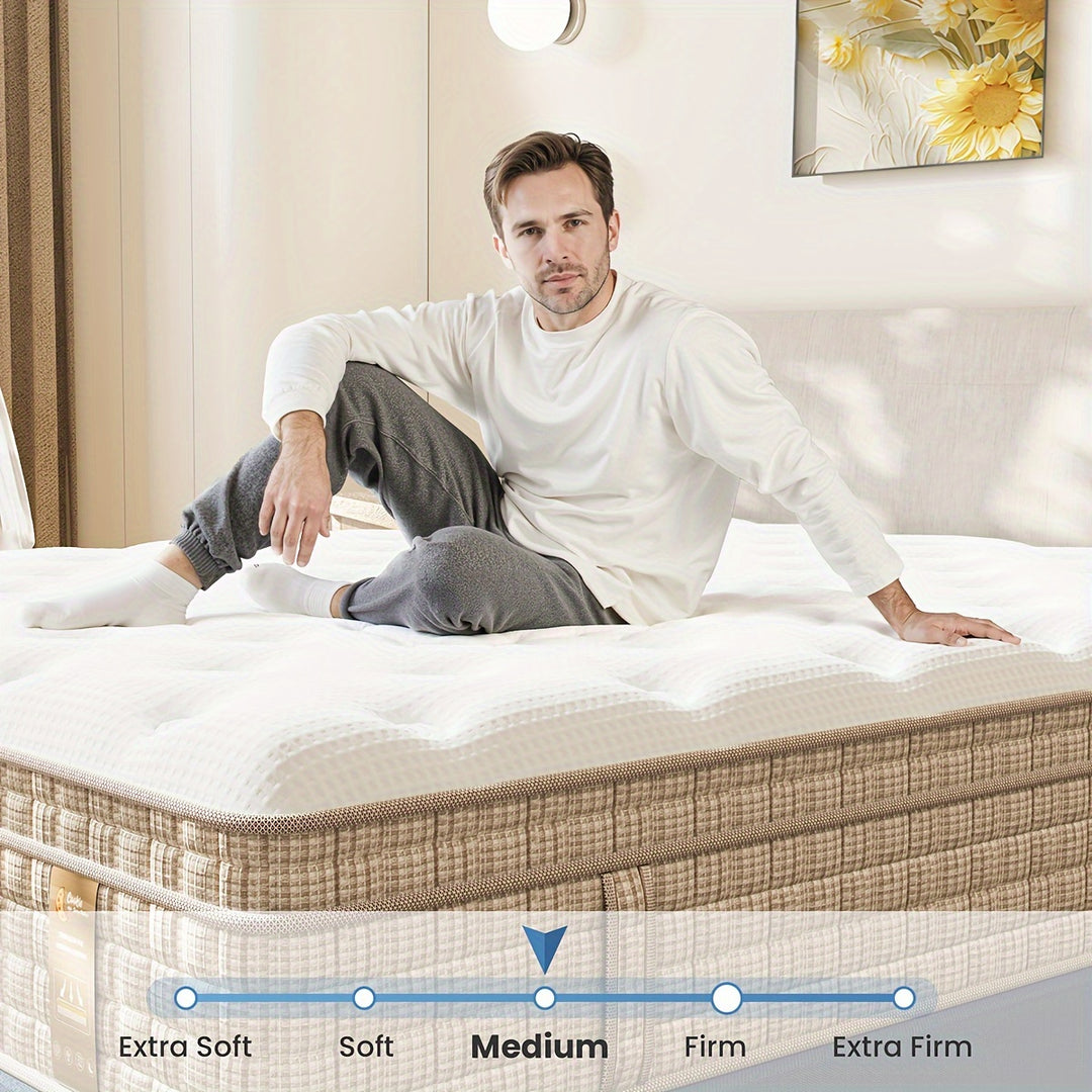 12/14 Inch Queen King Full Size Premium High Quality Hybrid Gel Memory Foam Mattress In A Box, Assembled In USA - Mattress With Gel Memory Foam And Pocket Spring, Motion Isolation, Breathable Design