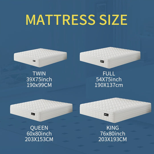 Full Size Mattress, 10/12 Inch Boxed Twin, Full, Queen, King, Size Mattress, Hybrid Memory Foam Spring Full Size Mattress, Soft Comfort Mattress