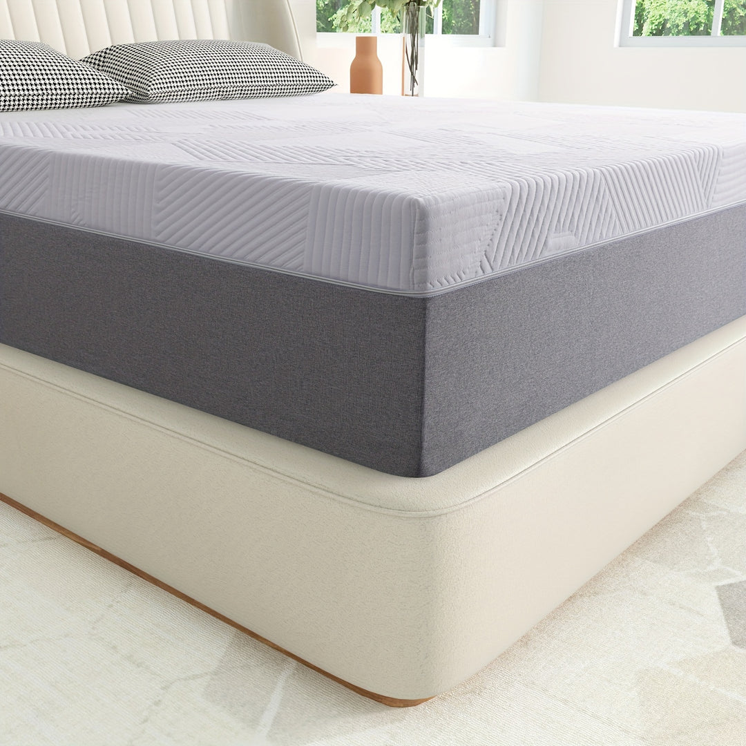 12 Inch Medium Feeling Memory Foam Mattress with Cooling Gel Foam and Comfort Foam to Release Body Pressure, Twin Full Queen King Size, Removable Washable Mattress Cover, Fiberglass Free, Mattress in A Box