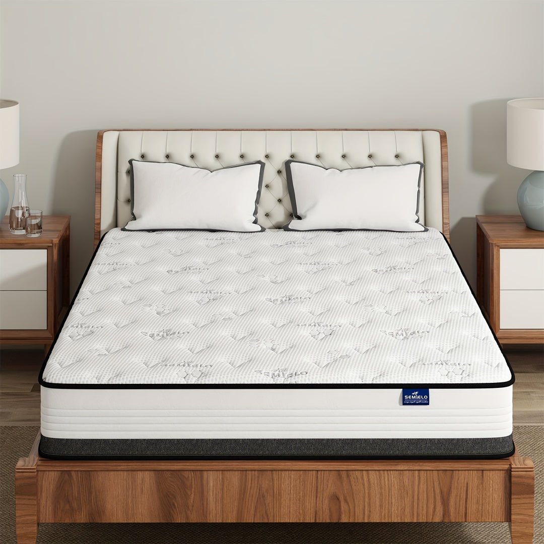 Queen Size Mattress 12 10 14 Inch, Full, Twin, King Size Memory Foam Hybrid Mattress Cool Sleep/Medium Firm/CertiPUR-US Certified, Pressure Relieving Bed Mattress In A Box With Individually Wrapped Coils