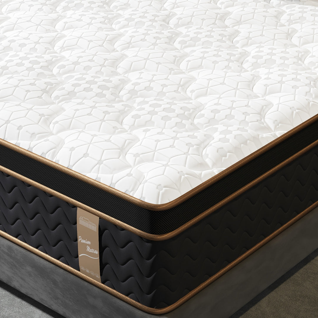 12 Inch Full Queen King Mattress, Hybrid Mattress With Gel Memory Foam, Deluxe Mattress In A Box, Individual Pocket Spring-Motion Isolation