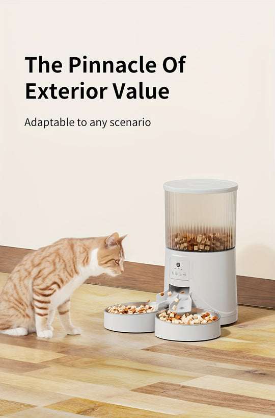 HD Camera Intelligent Pet Automatic Feeder with APP Control, Timed Feeding, Remote Voice & Video Interaction, Feeding Record Tracking, and Real-Time Updates