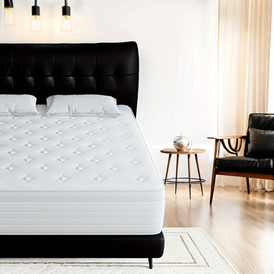 2024 Newest Mattress, 12-Inch Boxed Hybrid, Mix Mattresses, Mattress White Upgrade