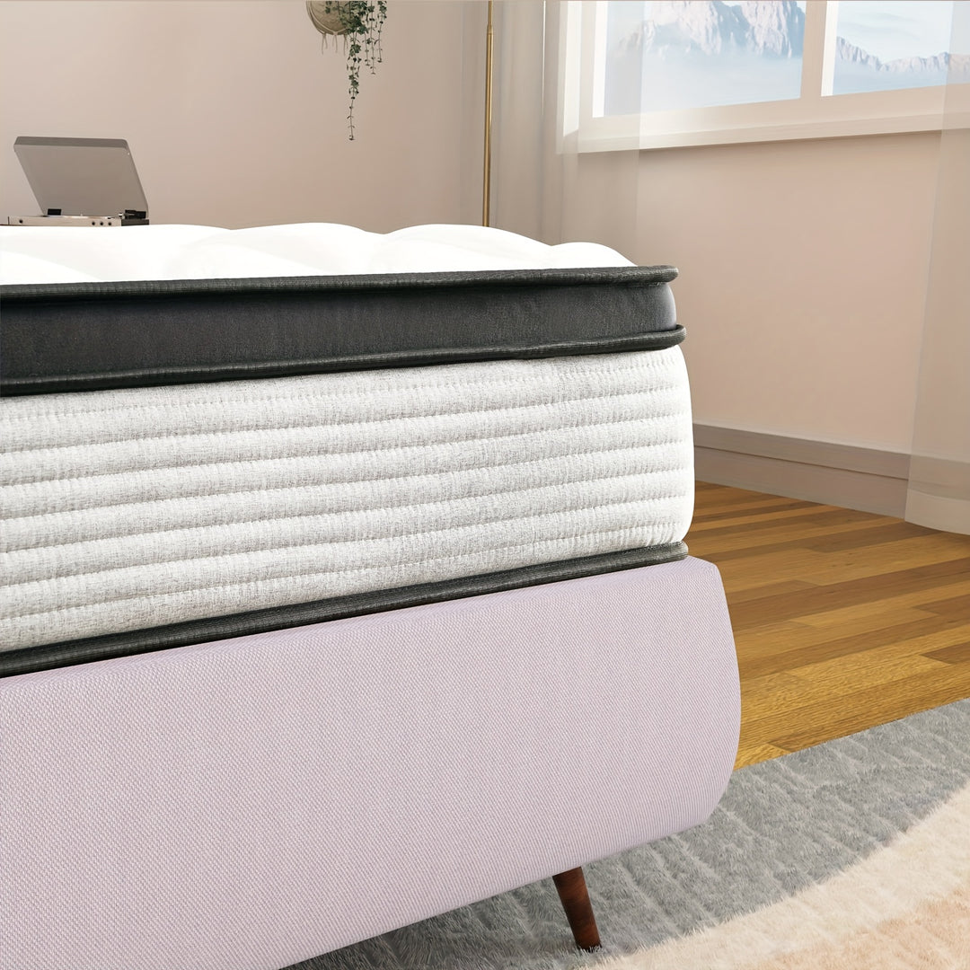 12" Mattress Queen Size Bed Hybrid Mattresses Pocket Spring In A Box, Heavy Metal Free For Back Relief