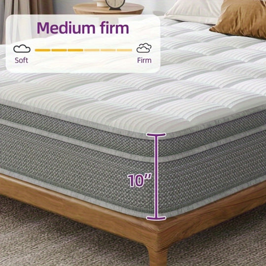 FurniZ Cooling Hybrid Mattress with Gel Memory Foam and Pocket Coils for Optimal Support, Halloween Christmas Gift