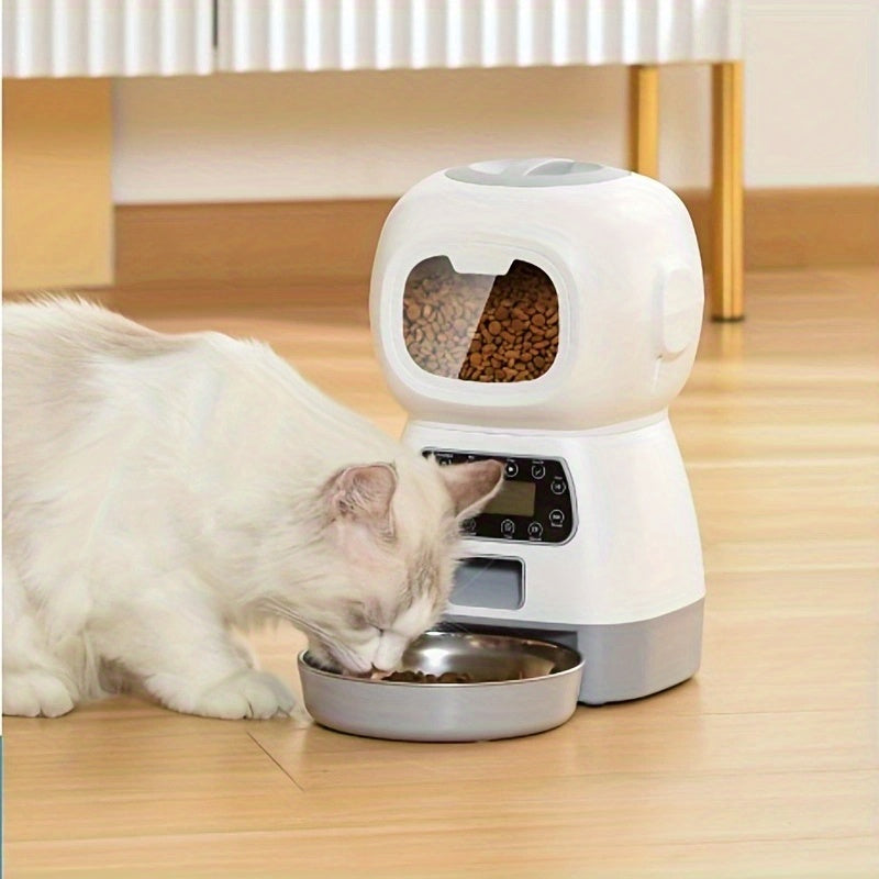 SmartServe 3.5L Pet Feeder - Timed Automatic Feeding, Visible Food Level, Easy-Clean, for Cats & Dogs