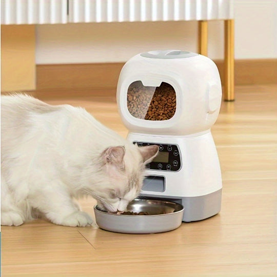 SmartServe 3.5L Pet Feeder - Timed Automatic Feeding, Visible Food Level, Easy-Clean, for Cats & Dogs