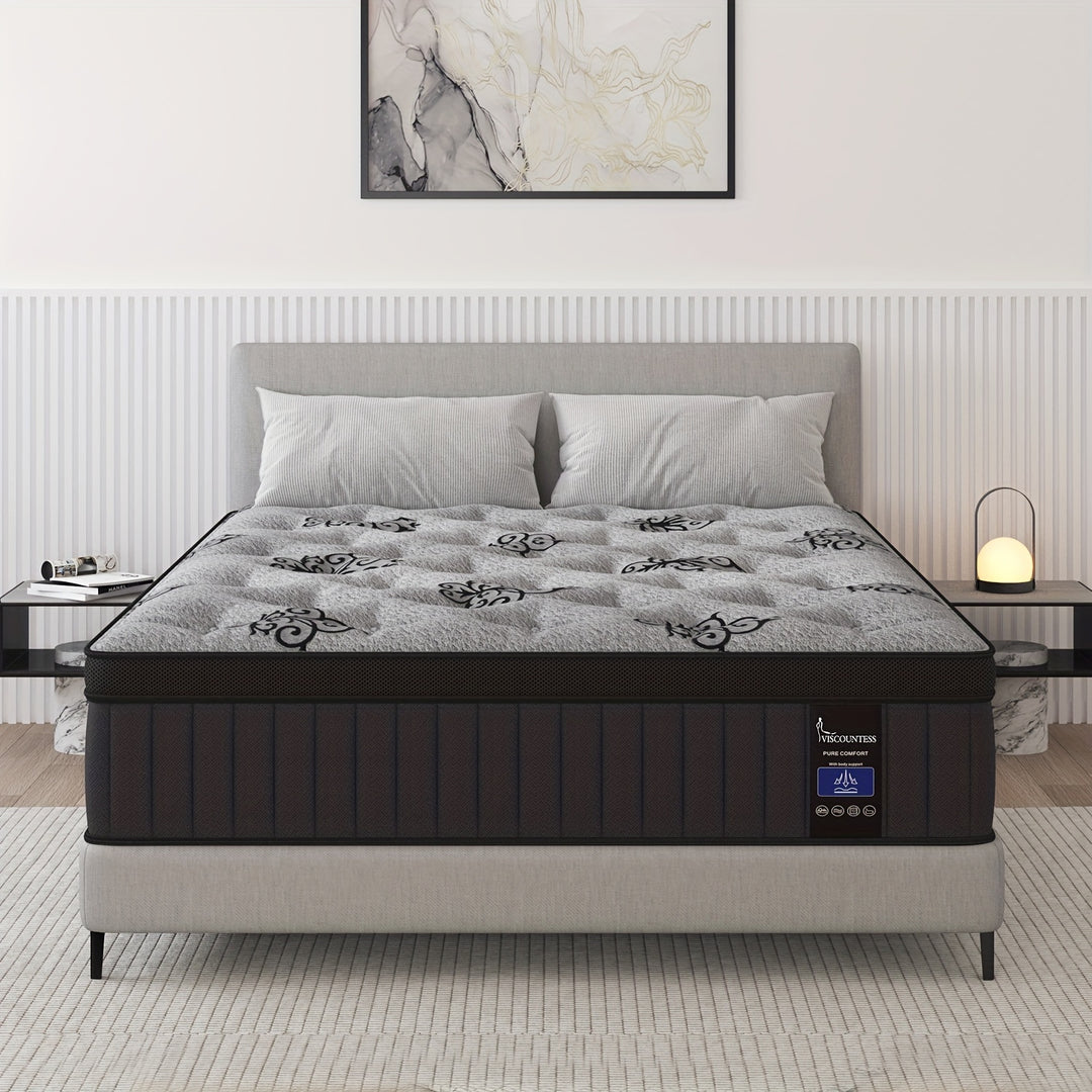 Viscountess Mattress 12"14" Gel Memory Foam Hybrid Pocket Spring Twin Full Queen King Mattress In A Box Medium Firm