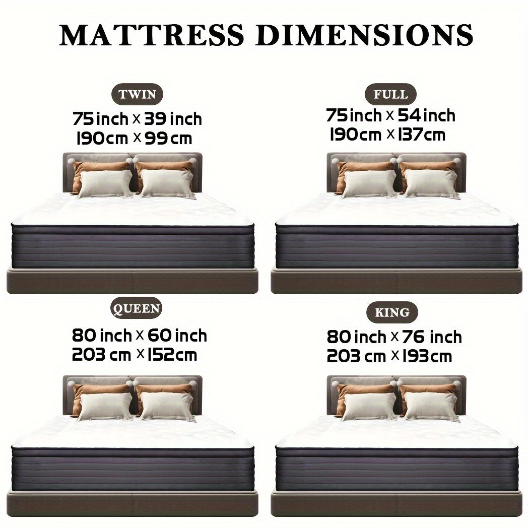 10"12" 14" Mattress Twin Full Queen King Bed Hybrid Mattresses Pocket Spring  In A Box