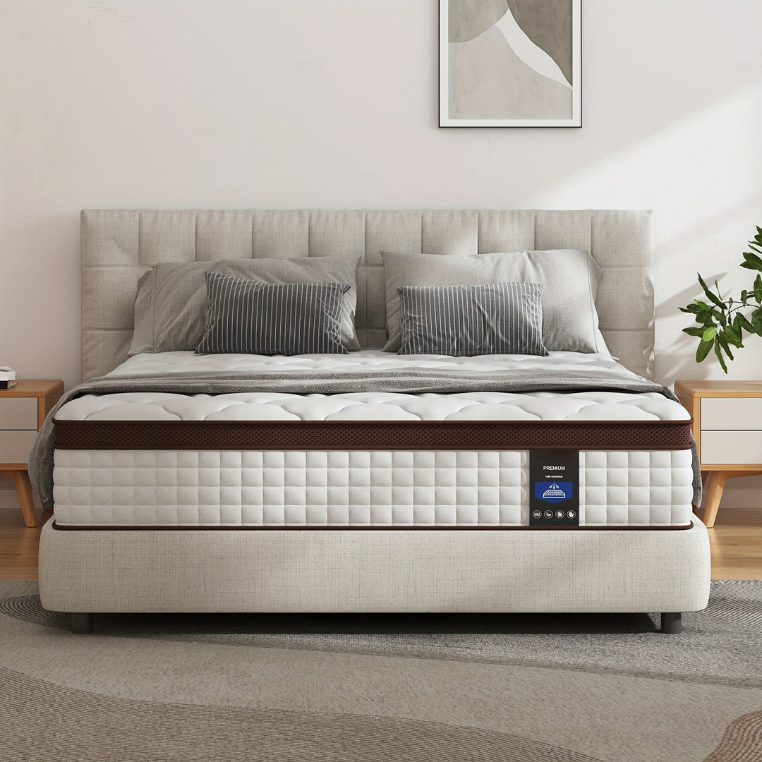 8"/10'/12"/14" Innersprings And Memory Foam Mattress, Hybrid Euro Top Mattress, Mattress In A Box, Twin/Full/Queen Size Optional