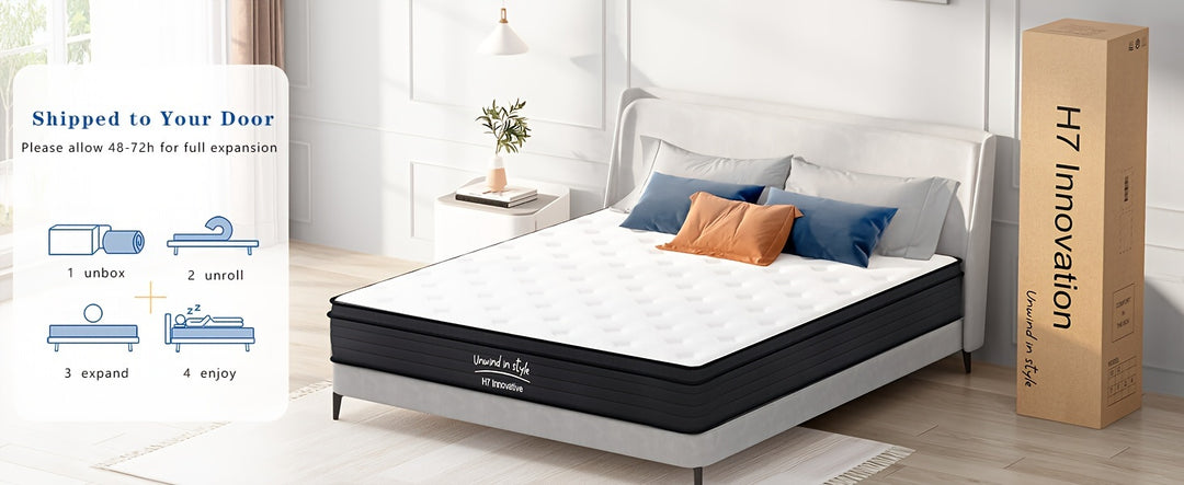 SogesSleep Queen Mattress, 12 Inch Hybrid Mattress Queen Size, Medium Firm Mattress With Memory Foam And Pocket Springs, Breathable Cover 10 Inch Queen Bed In A Box, 60"X80"X12"