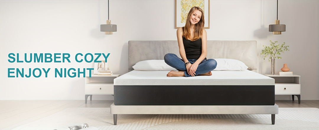 Memory Foam Mattress 10 Inch Mattress, , Breathable Bed Mattress For Cooler Sleep Supportive & Pressure Relief, Removable Soft Cover, White Twin/Full/Queen