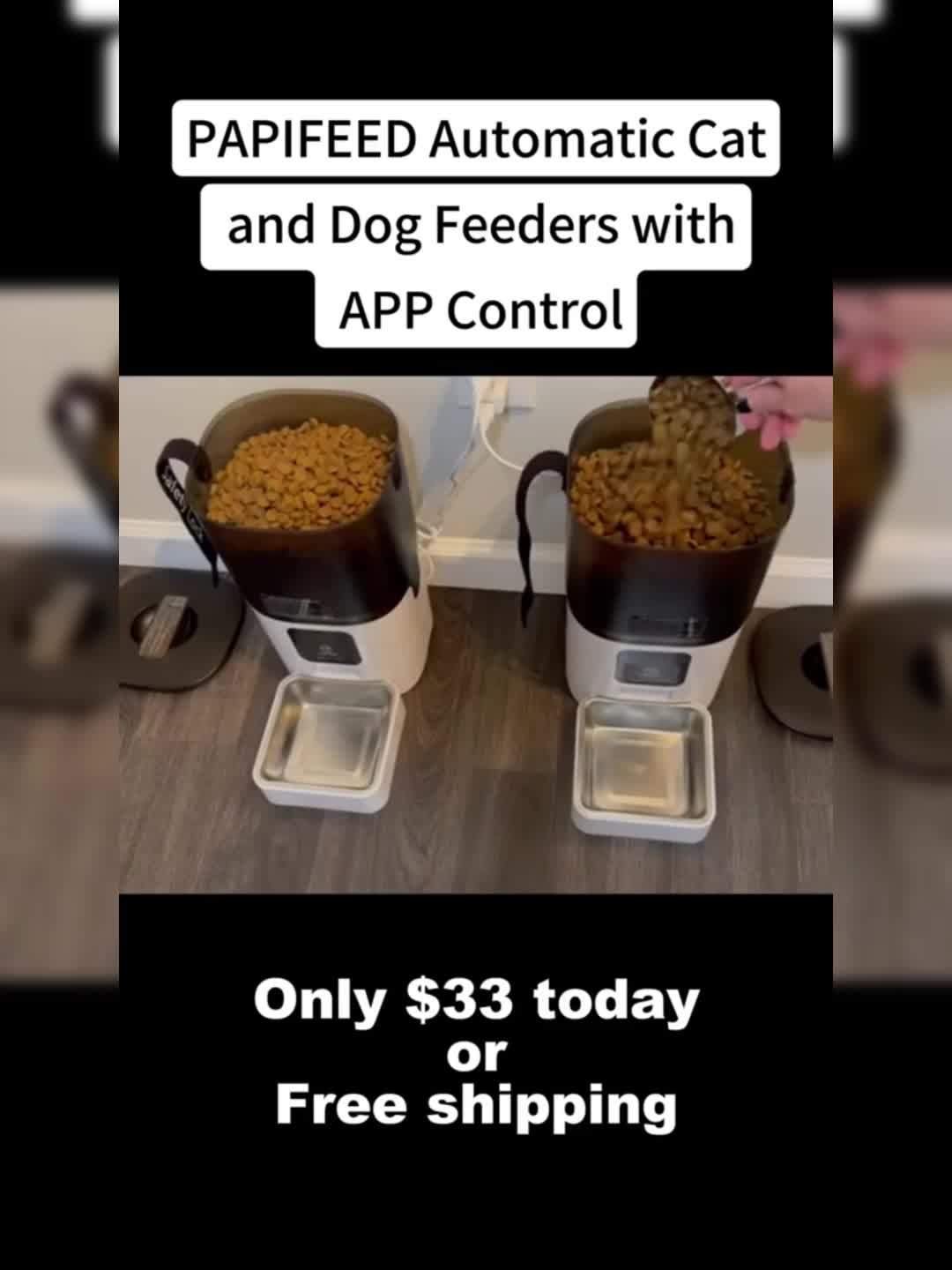 6L Large Capacity PAPIFEED Pet Intelligent Feeder - Automatic Cat Dog Food Dispenser with WiFi Timing and Dosing - Programmable, Easy to Clean, and Battery Backup