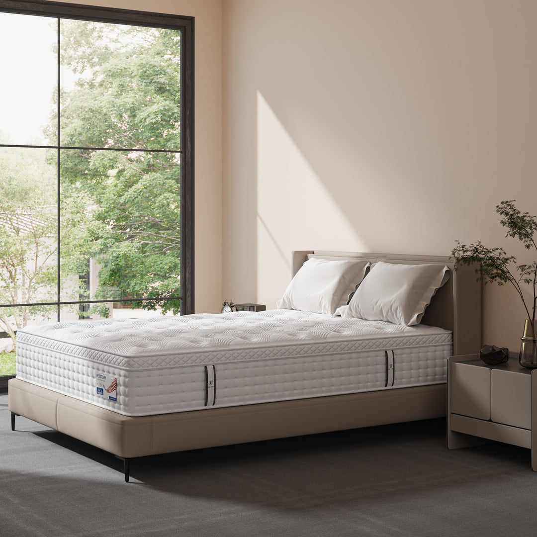 Assembled In USA -Twin/Queen/King Size Mattress, Premium High Quality Deep Sleep Firm Mattress Extra Lumbar Support, Memory Foam Hybrid Euro Top Luxury Mattress, Individually Wrapped Pocket Coils And Motion Isolation