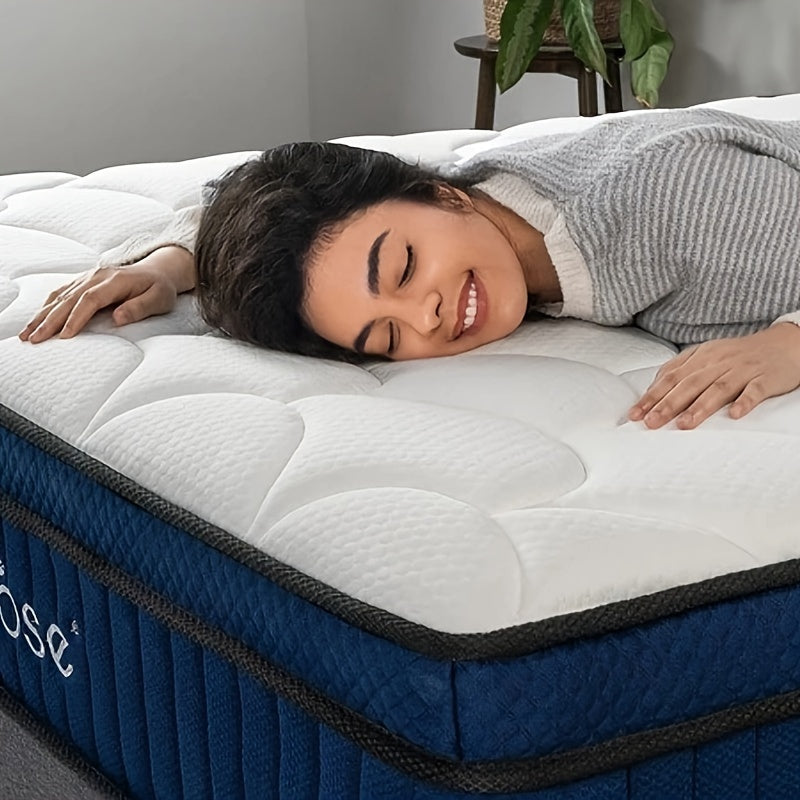 Queen Rose 12inch Hybrid Mattress, Independent Spring, Innovative Comfort, Cooling And Breathable, Partner-Friendly