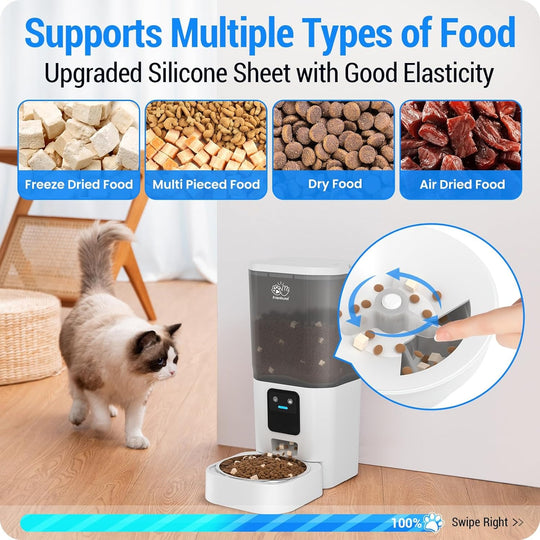 Automatic Cat Feeder with 5G WiFi: Automatic Dog Feeder Large Breed with 7L Dog Food Storage Container, Cat Food Dispenser with Alexa for Multiple Pets, Detachable for Easy Cleaning - 29 Cup