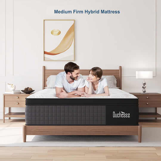 Duchess 14" Twin Full Queen King Size Mattress In A Box Hybrid Pocket Spring Gel Memory Foam Mattresses, Motion Isolation Medium Firm