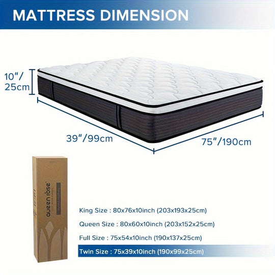 Queen Rose Mattress, Motion Isolation, Independent Spring Support, High-Density Foam