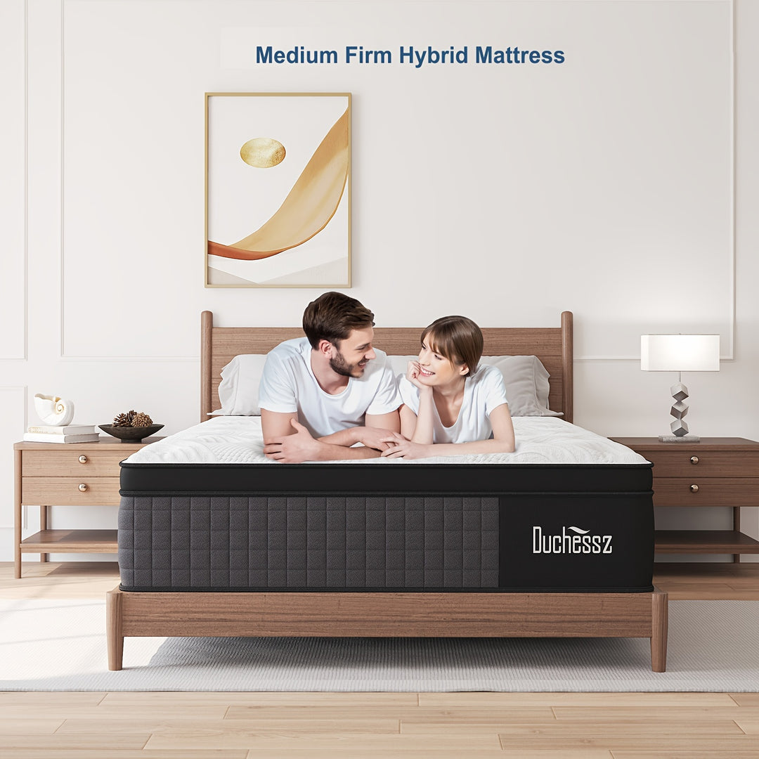 Duchess 12" Twin Full Queen King Size Gel Memory Foam Pocket Spring Mattress, Mattress In A Box, Motion Isolation & Pressure Relief, Medium Firm