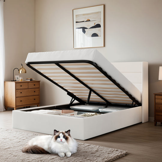 HOOMIC Lift Up Storage Bed, Hydraulic Storage, Noiseless, Full/Queen/King Size