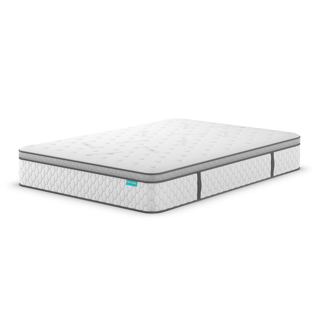 8/10/12 Inches Twin Full Queen Mattress, Memory Foam and Pocket Springs, Hybrid Mattress, Euro Top, Heavier Coils for Durable Support, Medium Firmness