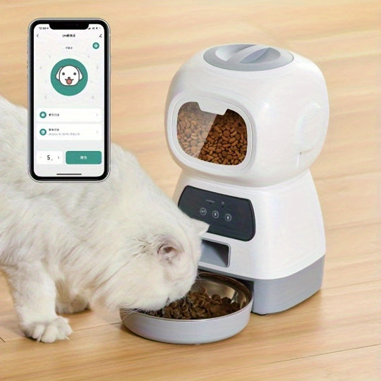 SmartServe 3.5L Pet Feeder - Timed Automatic Feeding, Visible Food Level, Easy-Clean, for Cats & Dogs