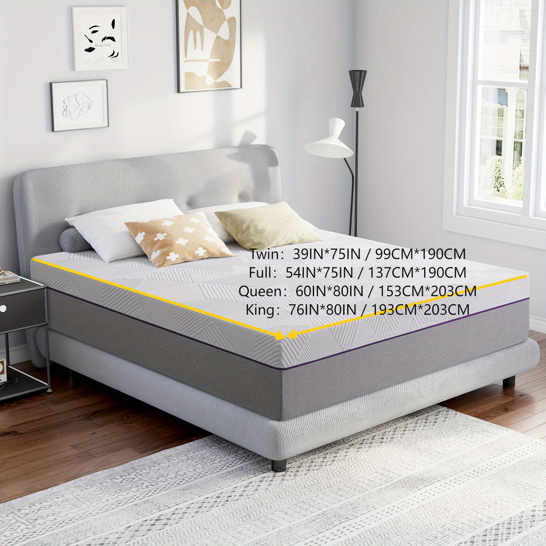 10-Inch/12-Inch/14-Inch Full/Queen Size Gel Memory Foam Mattress In A Box Hypoallergenic Removable Cover