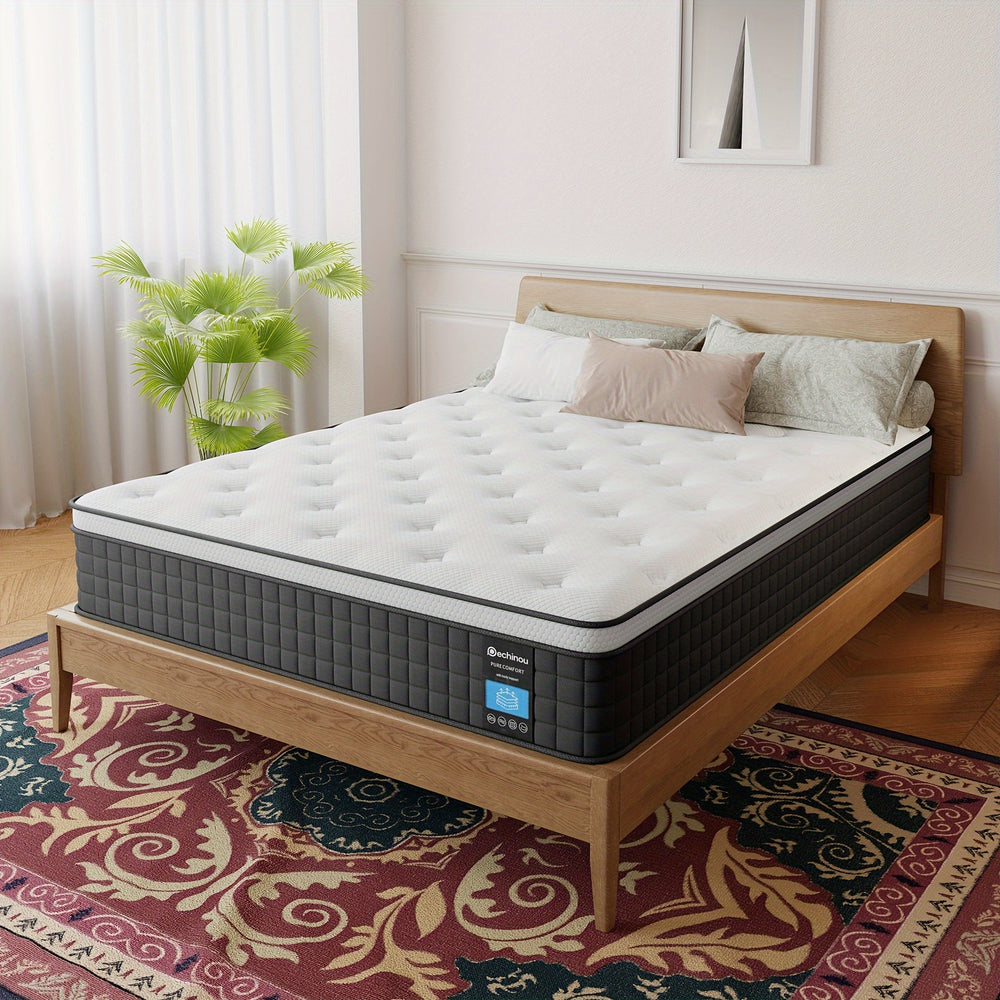 8'' Gel Memory Foam Hybrid Mattress In A Box, Medium Firm, Pocket Springs, Motion Isolation, CertiPUR-US & Oeko-Tex Certified