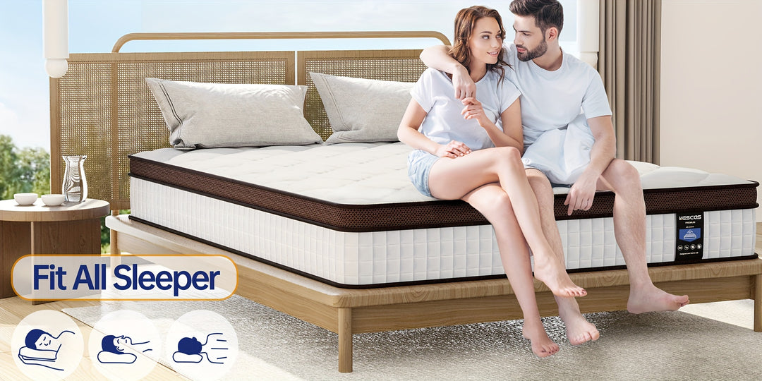 8"/10'/12"/14" Innersprings And Memory Foam Mattress, Hybrid Euro Top Mattress, Mattress In A Box, Twin/Full/Queen Size Optional