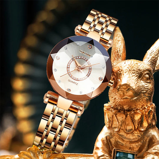 "2024 Ladies' Fashion Watch - Luxury Brand Quartz, Feminine Design, Elegant Female Timepiece"