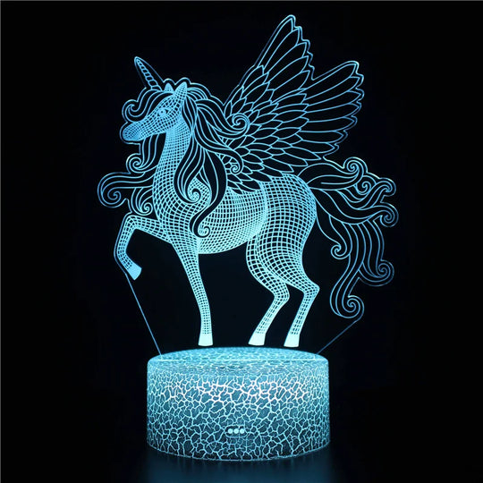 Unicorn 3D LED Night Light for Kids, 16 Color Changing Lamp with Remote, Perfect Gift