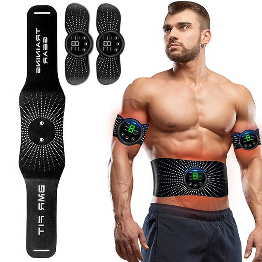 EMS Abs Toning Belt: Slimming Muscle Stimulator for Abdominal, Arms, Legs & Waist - Weight Loss & Fitness Trainer with Vibration Function