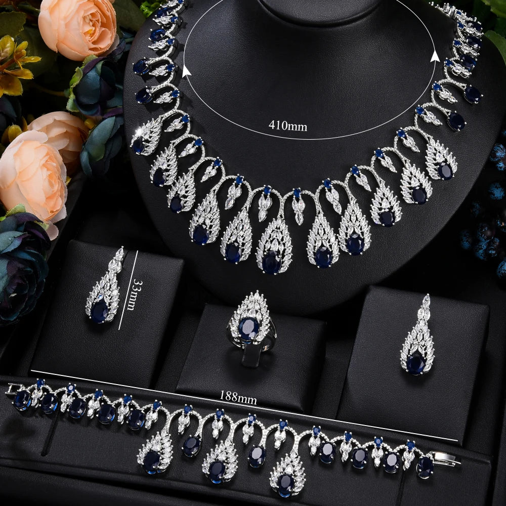 2pcs Bridal Zirconia Necklace earring Sets For Wedding Party Jewelry Sets CZ Crystal Wedding Jewelry Sets 2024