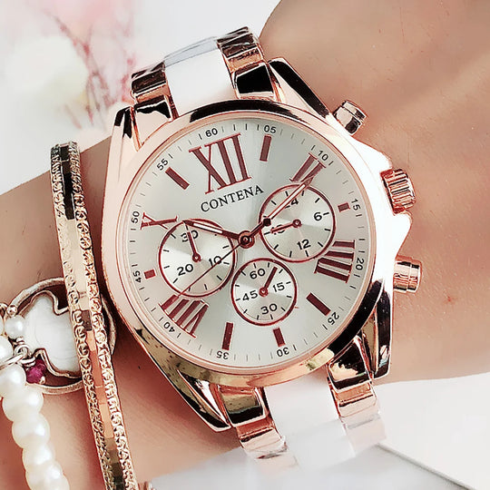 "New Women's Watch - Stainless Steel Ceramic Wristwatch, Quartz Movement, Top Brand Luxury, Ladies' Dress Watch"