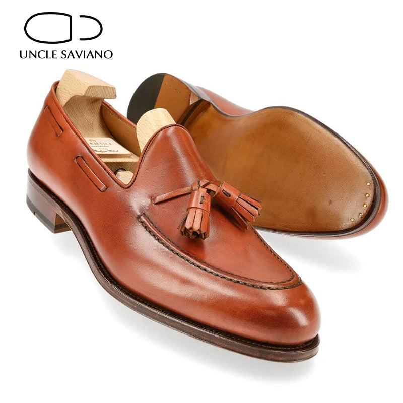 Uncle Saviano Original Handmade Men's Loafers: Genuine Leather Designer Shoes for Wedding, Office, and Fashion-Forward Style